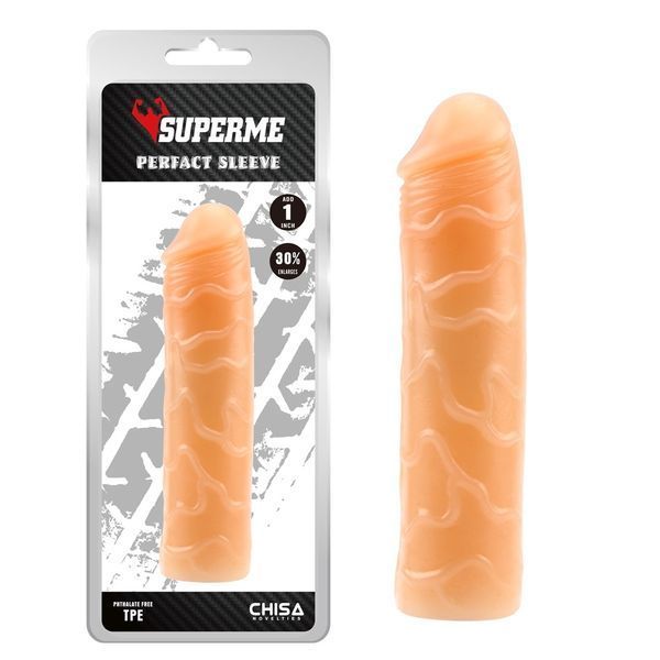 Насадка на пеніс Super Me Perfact Sleeve, 18 см (тілесний) 91092 фото