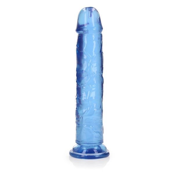 Фаллоимитатор RealRock Crystal Clear 9'', 25 см (голубой) 80530 фото