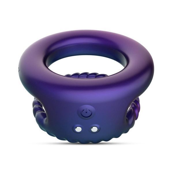 Эрекционное кольцо Hueman Jupiter Vibrating Cock and Ball Ring, 3.2 см (фиолетовый) 97886 фото