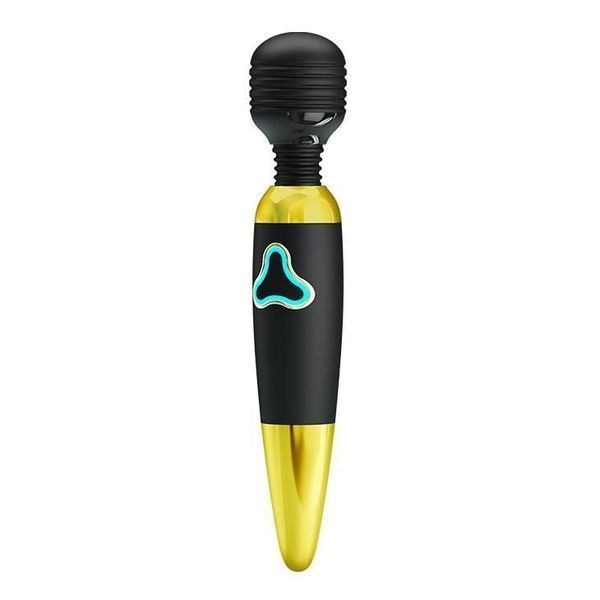 Вібромасажер Pretty Love Body Wand, 25 см (чорний/золотий) 18100 фото