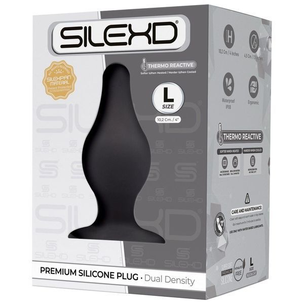 Анальна пробка SilexD Model 2 size L, 10.2 см (чорний) 22868 фото
