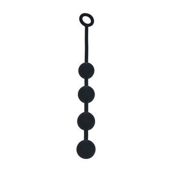 Анальная цепочка Levelz Round Silicone Anal Balls, 46.5 см (черный) 217990 фото