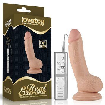Реалистичный вибратор LoveToy Real Extreme, 17,7 см (телесный) 44264 фото