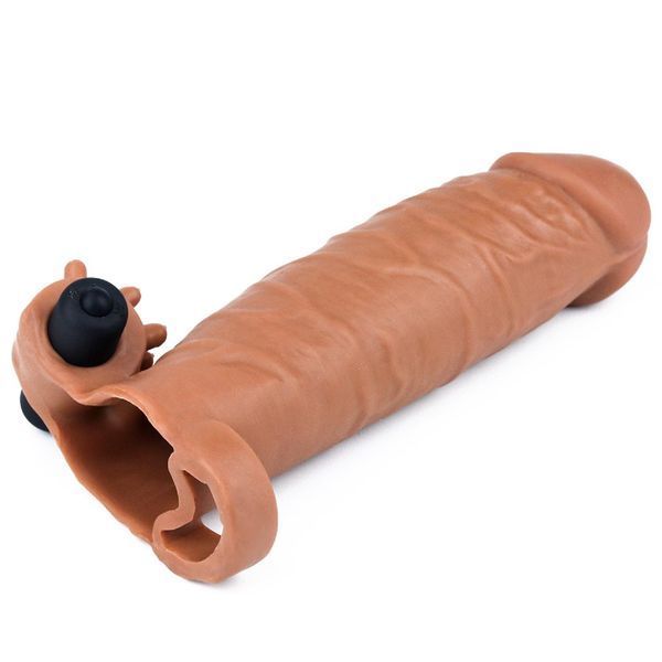Насадка на пенис Lovetoy Pleasure X-Tender Add 2", 16.5 см (коричневый) 129056 фото