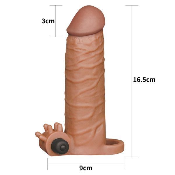Насадка на пенис Lovetoy Pleasure X-Tender Add 2", 16.5 см (коричневый) 129056 фото