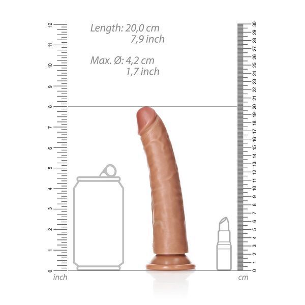 Фалоімітатор RealRock Slim Realistic 7", 18 см (тілесний) 54920 фото