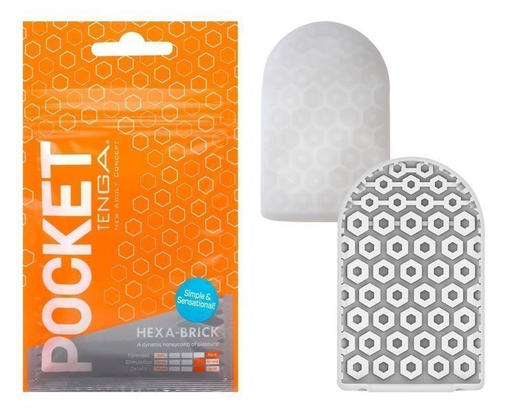 Мастурбатор Tenga Pocket Hexa-Brick (білий) 28380 фото