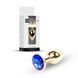 Анальна пробка з кристалом B - Series HeavyFun Plug-Jewellery Gold, 7 см (синій) 100610 фото 8