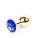 Анальна пробка з кристалом B - Series HeavyFun Plug-Jewellery Gold, 7 см (синій) 100610 фото 1