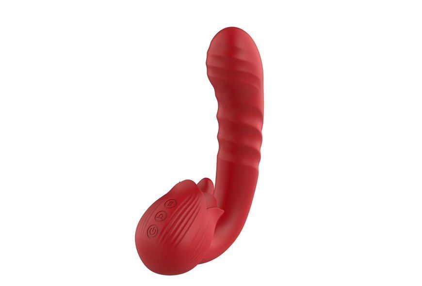 Вібратор B-Series Cute Rose Thrusting, 16 см (червоний) 209090 фото