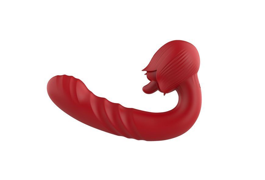 Вібратор B-Series Cute Rose Thrusting, 16 см (червоний) 209090 фото