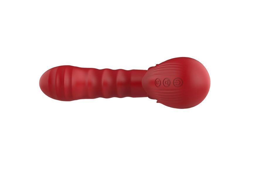 Вібратор B-Series Cute Rose Thrusting, 16 см (червоний) 209090 фото