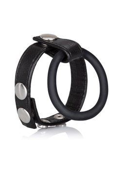 Эрекционное кольцо Calexotics Medium Leather Ball Spreader, 5 см (черный) 38370_EU фото