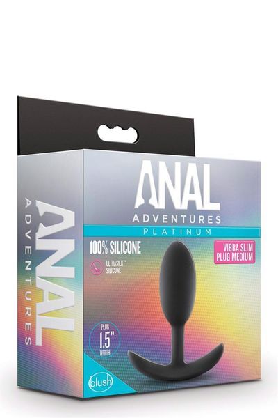 Анальна пробка Anal Adventures Platinum, 10,1 см (чорний) 11600 фото