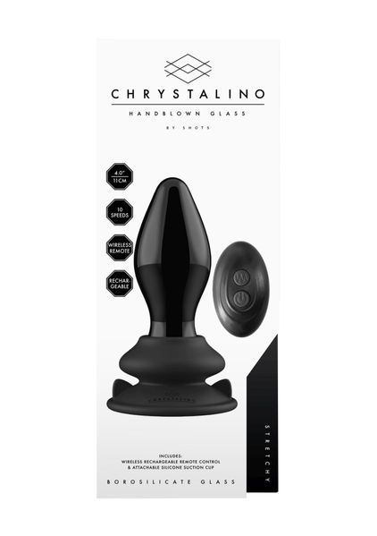 Анальный вибратор Chrystalino Stretchy, 9.5 см (черный) 39718 фото