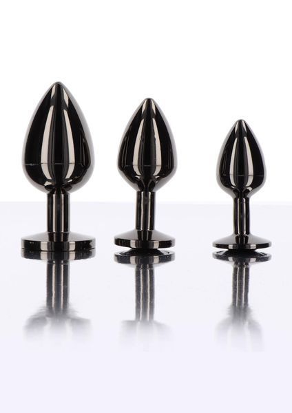 Анальная пробка Taboom Butt Plug With Diamond Jewel M, 8.5 см (черный) 62870 фото