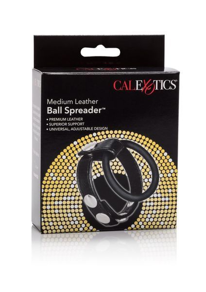 Эрекционное кольцо Calexotics Medium Leather Ball Spreader, 5 см (черный) 38370_EU фото