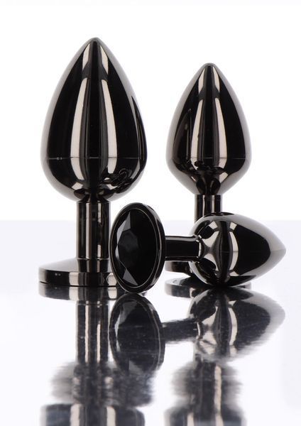 Анальная пробка Taboom Butt Plug With Diamond Jewel M, 8.5 см (черный) 62870 фото