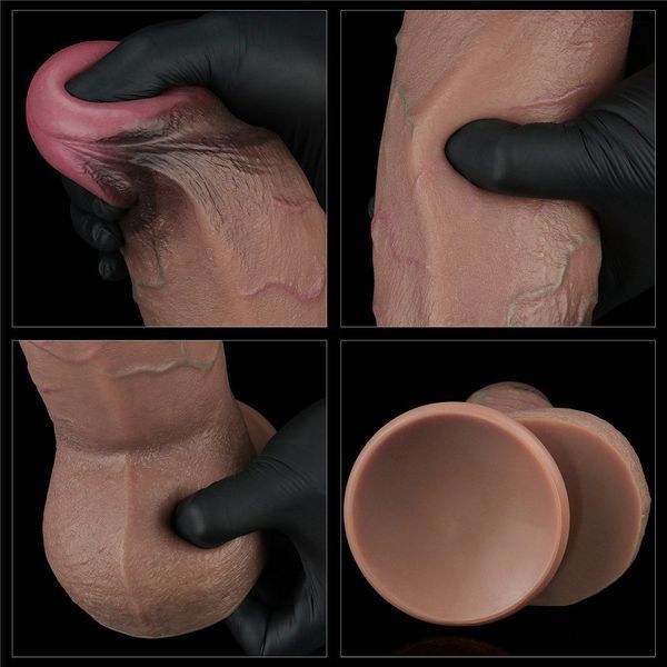 Фаллоимитатор Dual-Layered Silicone Nature Cock 9.5'', 24.6 см (коричневый) 47669_EU фото