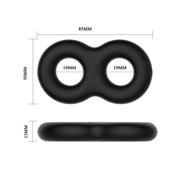 Ерекційне кільце Crazy Bull Super Soft Silicone Double II Cock Ring (чорний) 116760 фото