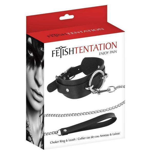 Нашийник з повідцем Fetish Tentation Ring and Leash (чорний) 36104 фото