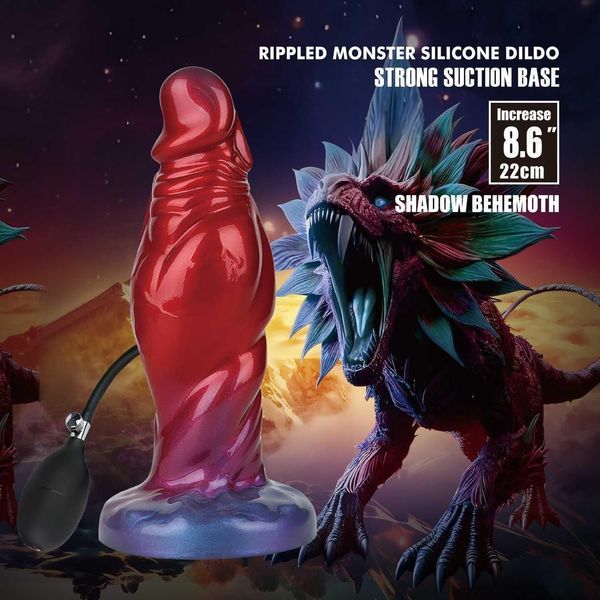 Фаллоимитатор Power Monsters Shadow Behemoth, 22 см (красный) 112680 фото