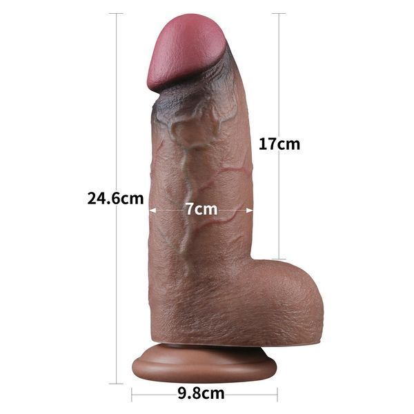 Фаллоимитатор Dual-Layered Silicone Nature Cock 9.5'', 24.6 см (коричневый) 47669_EU фото
