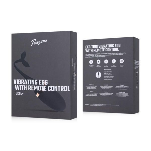 Виброяйцо Teazers Luxurious Vibrating Egg, 16 см (черный) 99316 фото