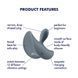 Анальная пробка Satisfyer Booty Absolute Beginners 2, 7.9 см (серый) 107462 фото 5