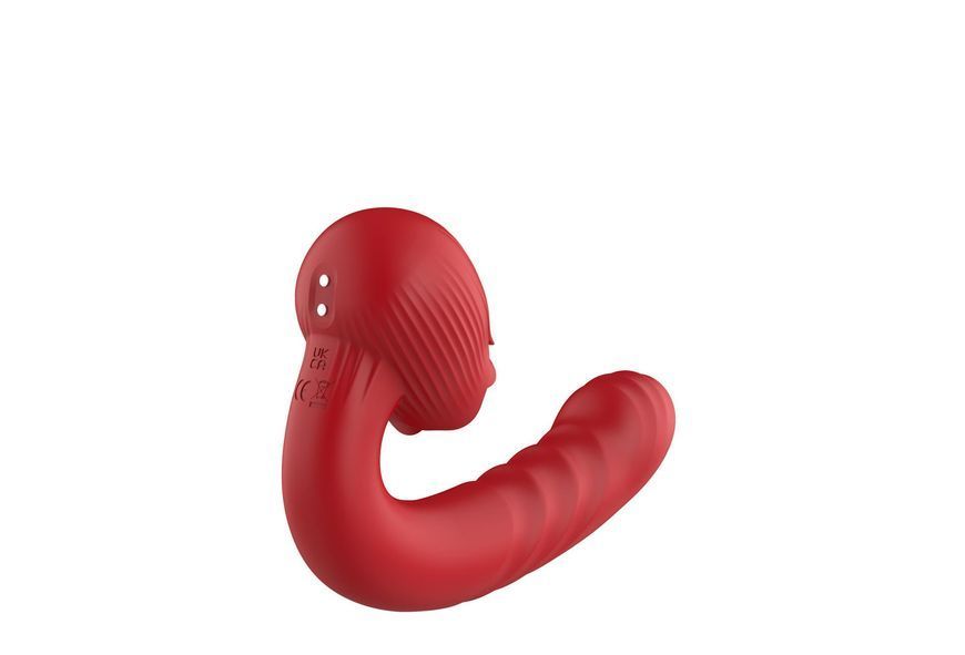 Вібратор B-Series Cute Rose Thrusting, 16 см (червоний) 209090 фото
