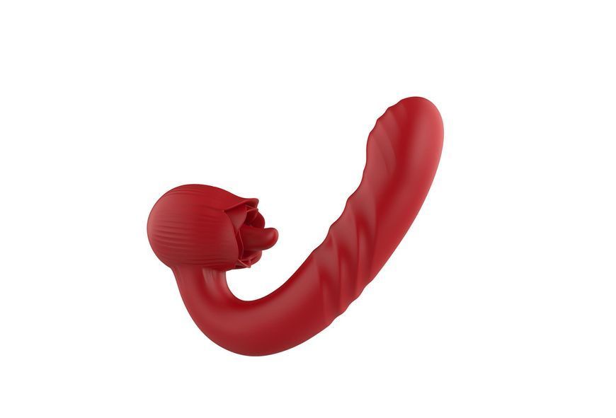 Вібратор B-Series Cute Rose Thrusting, 16 см (червоний) 209090 фото