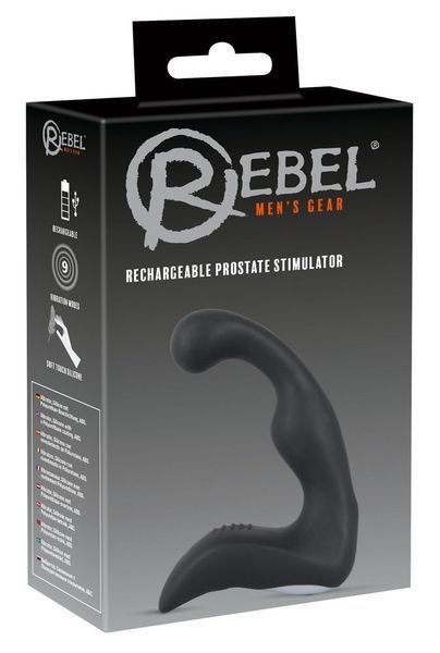 Стимулятор простати Rebel Mens Gear Rechargeable, 14,3 см (чорний) 31038 фото