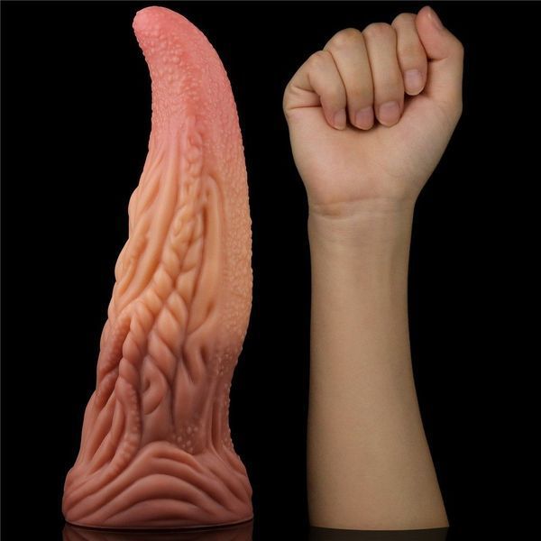 Фалоімітатор Dual-Layered Silicone 10'' Nature Cock, 25 см (коричневий) 44222 фото