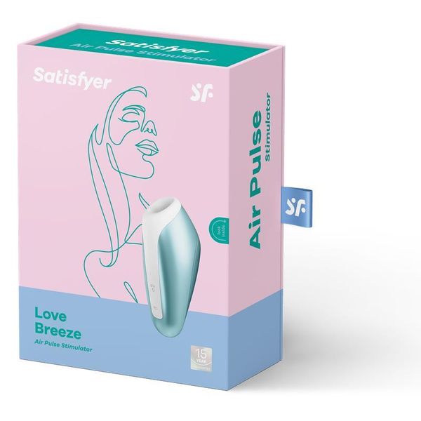 Вакуумный стимулятор клитора Satisfyer Love Breeze, 14,5 см (голубой) 10394 фото