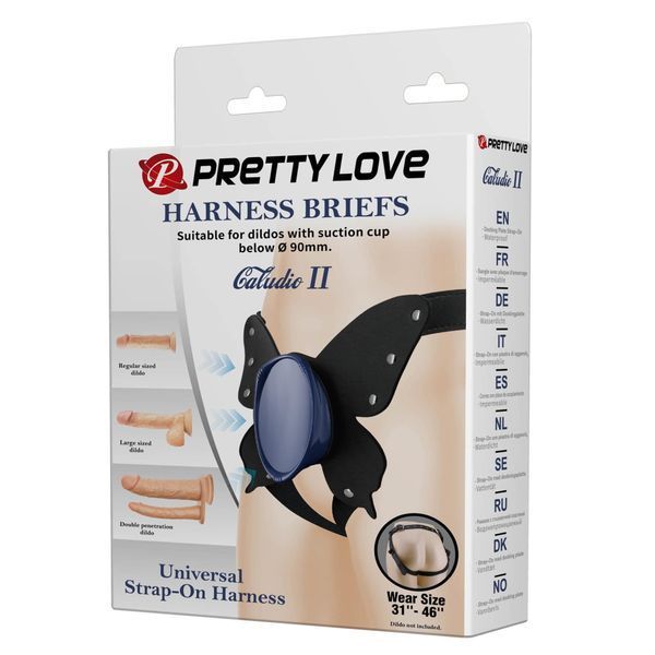 Трусики для страпону Pretty Love Harness Briefs Caludio II (чорний) 205876 фото