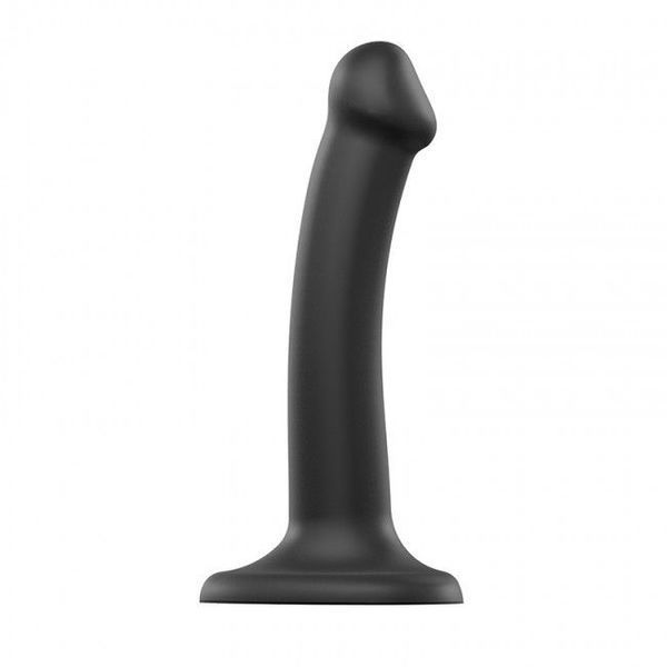 Фалоімітатор Strap-On-Me Bendable Double Density S, 17 см (чорний) 110942 фото