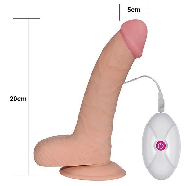 Реалистичный вибратор LoveToy The Ultra Soft Dude, 20 см (телесный) 22134_EU фото