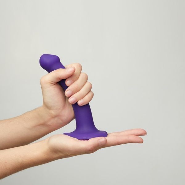 Фалоімітатор Strap-On-Me Bendable Double Density S, 17 см (чорний) 110942 фото