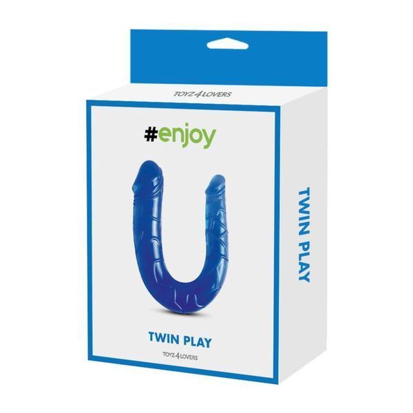 Двосторонній фалоімітатор Toyz4lovers Twin Pley, 15 см (синій) 73820 фото
