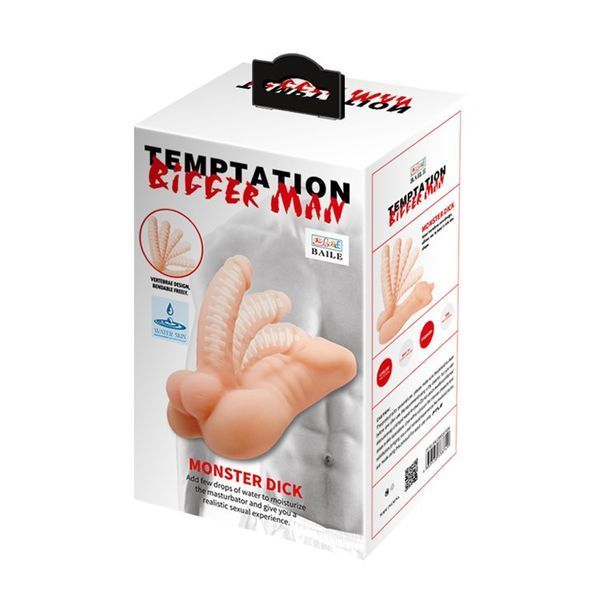 Фалоімітатор Baile Temptation Bigger Man Monster Dick, 21 см (тілесний) 90928 фото