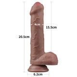 Фалоімітатор Lovetoy Dual-Layered Silicone Nature, 20,5 см (коричневий) 46736 фото