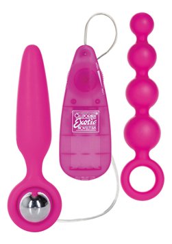 Набор анальных стимуляторов CalExotic Booty Call Booty Vibro Kit, 2 шт (розовый) 4274 фото