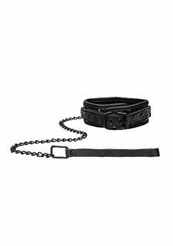 Нашийник з повідцем Ouch! Luxury Collar with Leash (чорний) 79816 фото