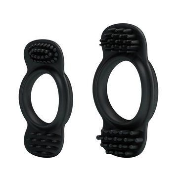 Эрекционное кольцо Baile Double Cock Ring, набор из 2 шт (черный) 90554 фото