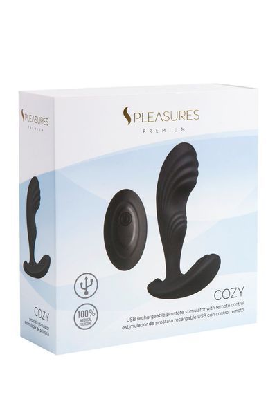 Стимулятор простати Pleasures Cozy, 12 см (чорний) 47322 фото