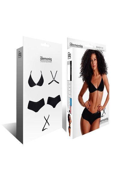 Комплект білизни Demoniq LadyX Luna, XXL (чорний) 88224 фото