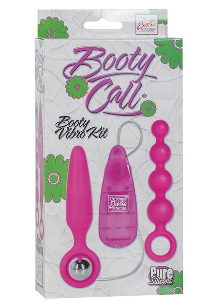 Набор анальных стимуляторов CalExotic Booty Call Booty Vibro Kit, 2 шт (розовый) 4274 фото