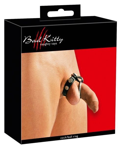 Набір ерекційних кілець Bad Kitty Leather Strap (чорний) 40754_EU фото
