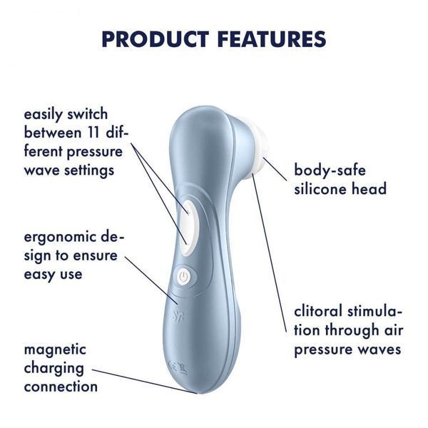 Вакуумный стимулятор клитора Satisfyer Pro 2, 16 см (голубой) 62400 фото