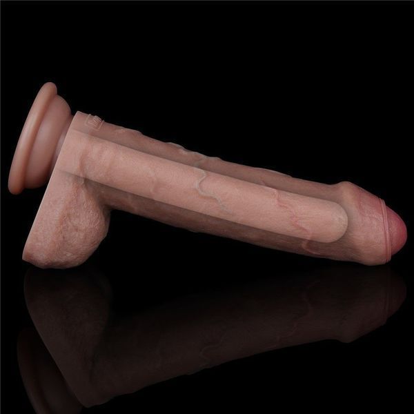 Фалоімітатор Lovetoy Dual-Layered Silicone Nature, 20,5 см (коричневий) 46736 фото